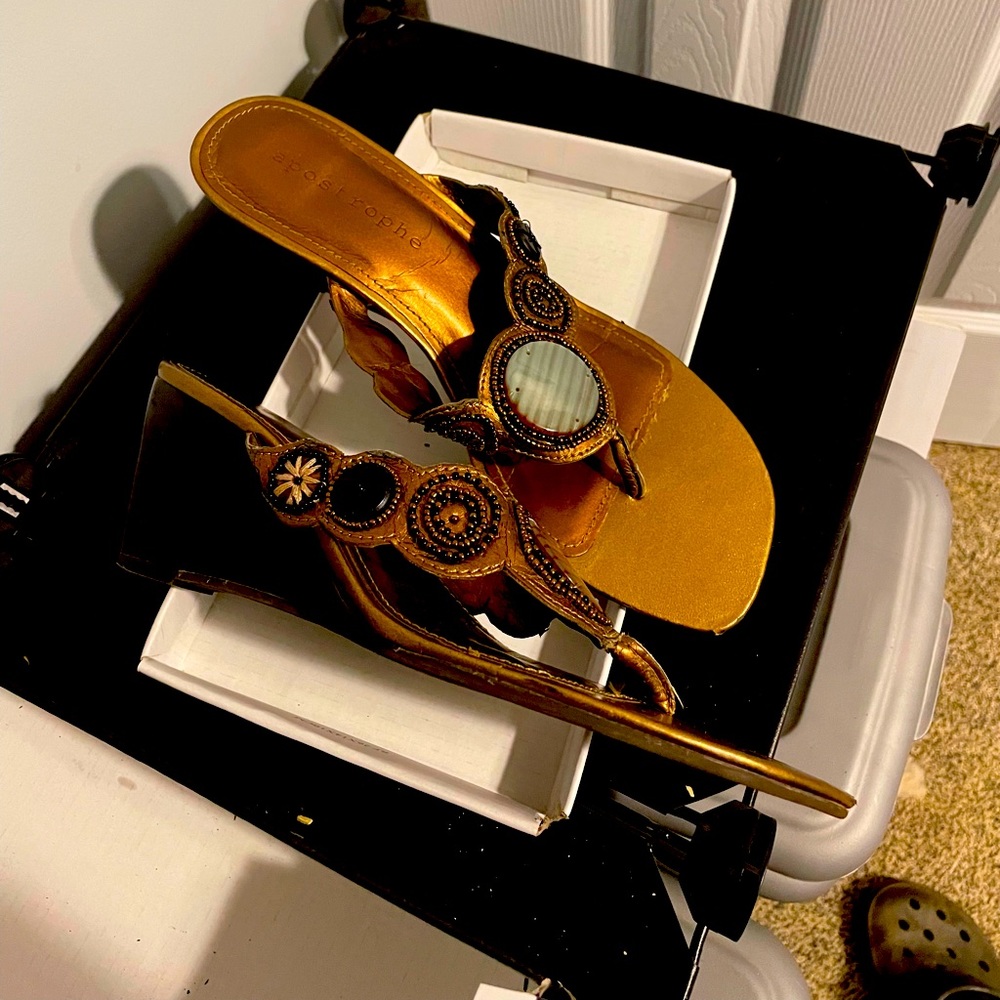 Metalic Wedge Sandals